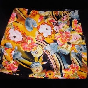 Floral Skort W/Two Cargo Pockets & Shorts Underneath Skirt